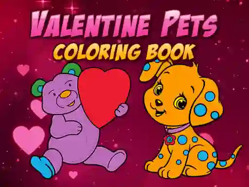 Gêm Valentine Pets Coloring Book ar-lein