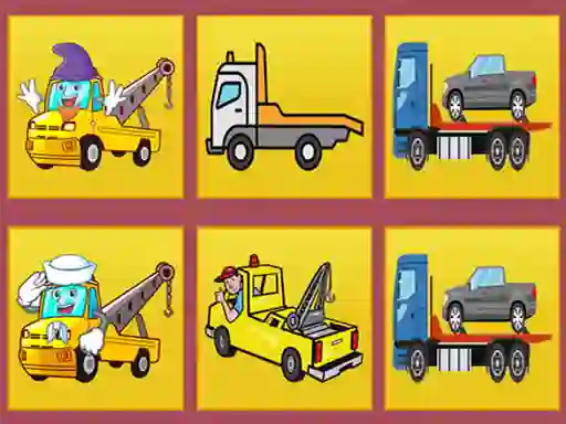 Gêm Tow Trucks Memory ar-lein