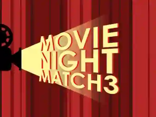 Gêm Movie Night Match 3 ar-lein