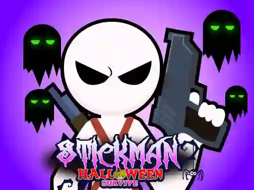 Gêm Stickman Halloween Survive ar-lein