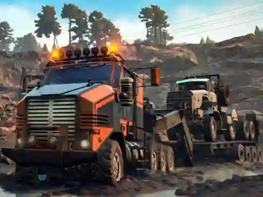 Gêm Trucks in Mud Jigsaw ar-lein