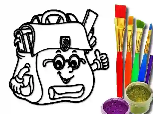 Gêm Back To School: School Bag Coloring Book ar-lein