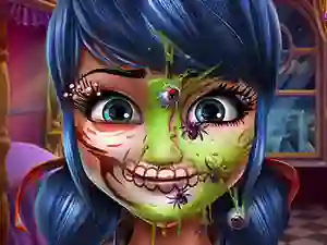 Gêm Dotted Girl Halloween Makeup ar-lein