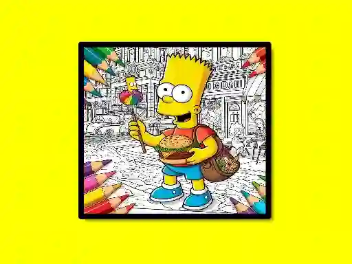 Gêm Back To School Simpsons Coloring Book ar-lein