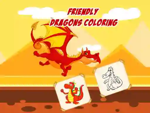 Gêm Friendly Dragons Coloring ar-lein