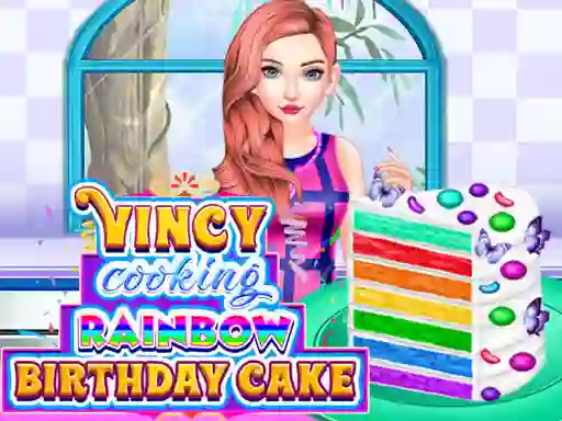 Gêm Vincy Cooking Rainbow Birthday Cake ar-lein