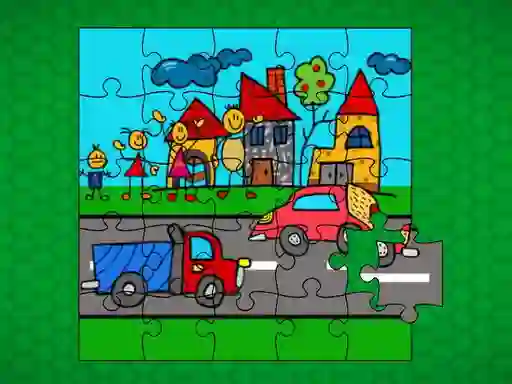 Gêm Stick Family Fun Time Jigsaw ar-lein