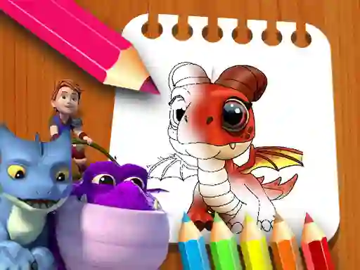 Gêm Dragon Rescue Riders Coloring Book ar-lein