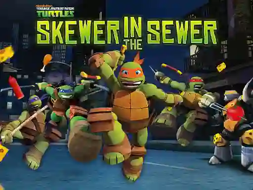 Gêm Teenage Mutant Ninja Turtles: Skewer in the Sewer ar-lein