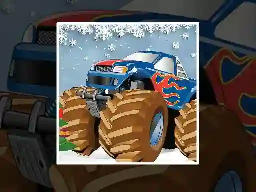 Gêm Winter Monster Truck Puzzles ar-lein