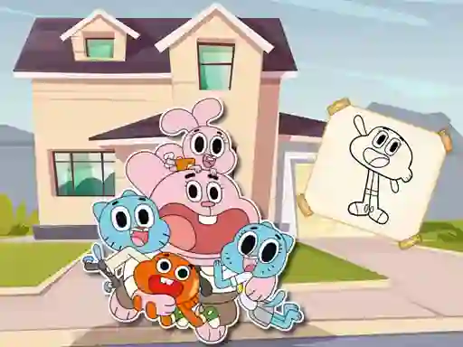 Gêm World Of Gumball Coloring Game ar-lein