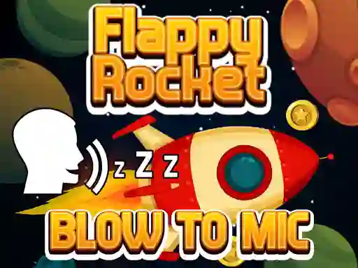 Gêm Flappy Rocket Playing with Blowing to Mic ar-lein