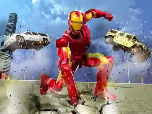 Gêm Flying Iron Hero ar-lein