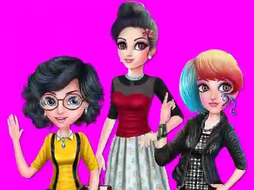 Gêm College Girl Squad Fashion Dressup ar-lein