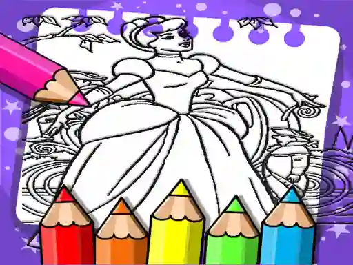 Gêm Cinderella Color Book ar-lein