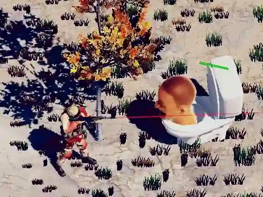 Gêm TopDown Skibidi Toilet Shooting ar-lein