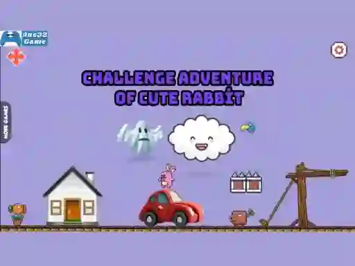 Gêm Challenge adventure of cute rabbit ar-lein
