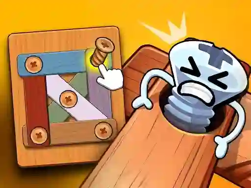 Gêm Wood Bolts Nuts Screw Pin Puzzle ar-lein
