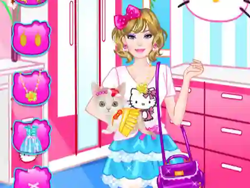 Gêm Barbie With Kitty ar-lein