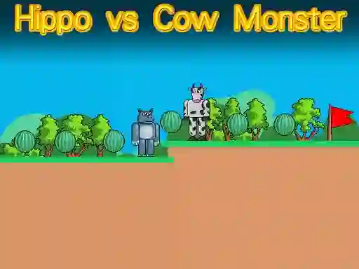 Gêm Hippo vs Cow Monster ar-lein