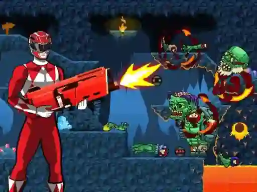 Gêm Power Rangers shoot Zombie ar-lein