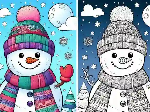 Gêm Coloring book Winter ar-lein