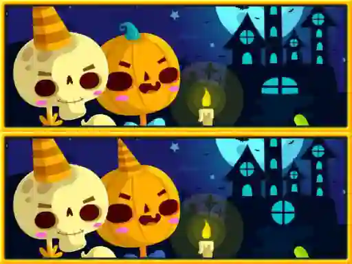 Gêm Find Differences Halloween ar-lein
