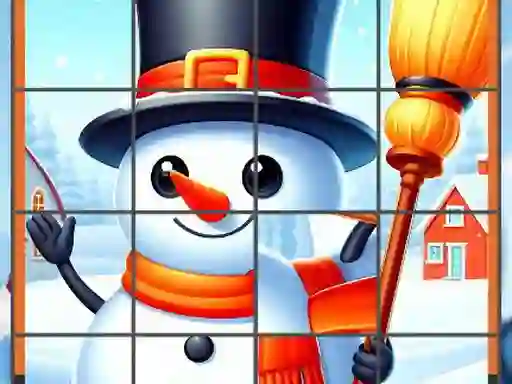 Gêm Happy Snowman Puzzle ar-lein