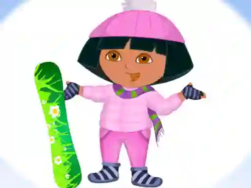Gêm Dora Ski Winter Dressup ar-lein