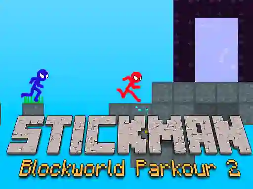 Gêm Stickman Blockworld Parkour 2 ar-lein