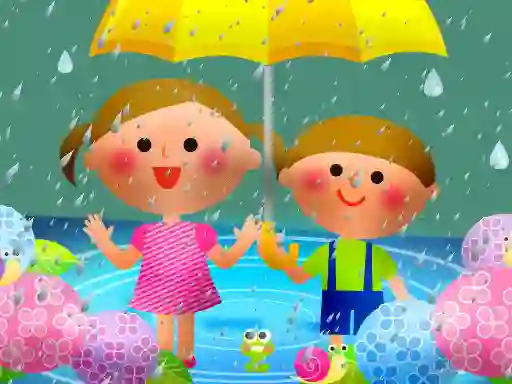 Gêm Kids Rainy Day Puzzle ar-lein