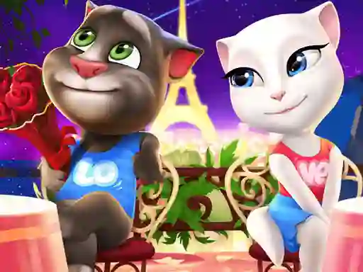 Gêm Talking Tom and Angela Coloring ar-lein