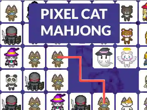 Gêm Pixel cat mahjong ar-lein