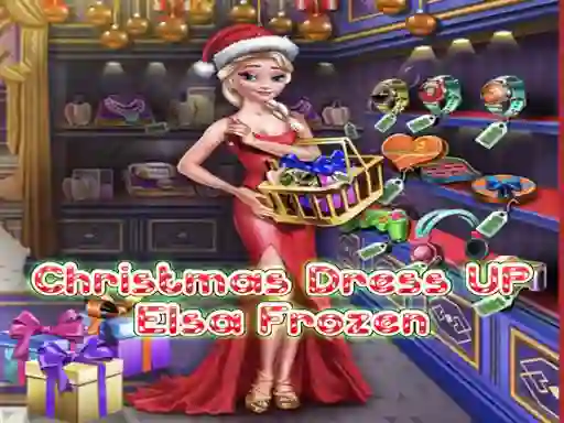 Gêm Elsa Frozen Christmas Dress up ar-lein