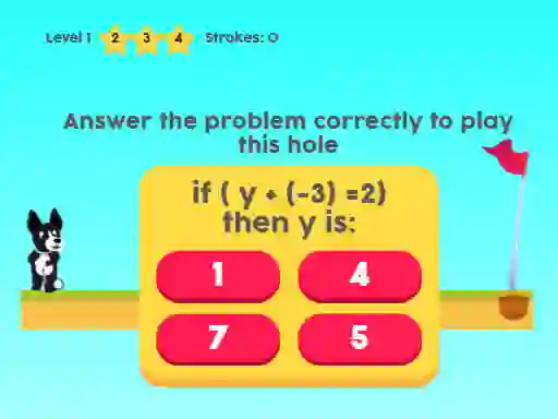 Gêm MathPup Golf 4 Algebra ar-lein