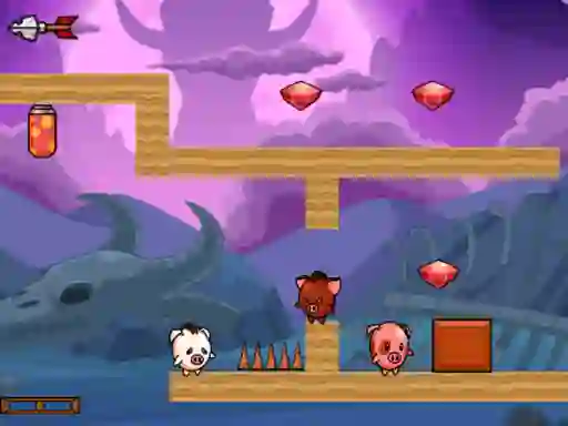 Gêm Pig Bros Adventure ar-lein