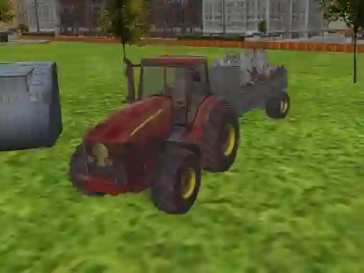 Gêm 3D city tractor garbage sim ar-lein