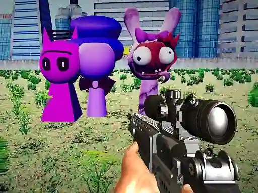 Gêm Sprunki Sniper Squid Game ar-lein