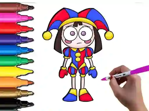 Gêm Pomni Coloring Time ar-lein