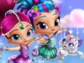 Gêm Shimmer a Shine gwisgo i fyny  ar-lein