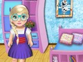 Gêm Ysgol Baban Elsa Addurno  ar-lein