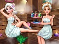 Gêm Sauna'r Frenhines Iâ Realife  ar-lein