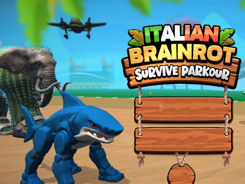 Gêm Mae Brainrot Eidalaidd yn goroesi Parkour ar-lein