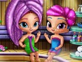 Gêm Shimmer and Shine: gins pefriol yn y sawna  ar-lein