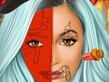 Gêm Kylie Jenner: Celf Paentio Wynebau Calan Gaeaf  ar-lein