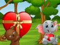 Gêm Jig-so anifeiliaid anwes Valentine melys  ar-lein