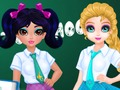 Gêm Cystadleuaeth Dylunio Bagiau Ysgol Jacqueline ac Eliza  ar-lein