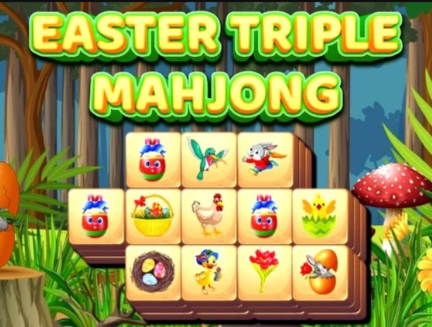 Gêm Mahjong Driphlyg y Pasg  ar-lein
