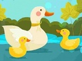 Gêm Jig-so Hwyaden y Fam a Hwyaid Bach  ar-lein