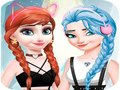 Gêm Colur Gwisgo i Fyny Elsa ac Anna  ar-lein